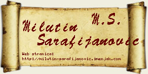 Milutin Sarafijanović vizit kartica